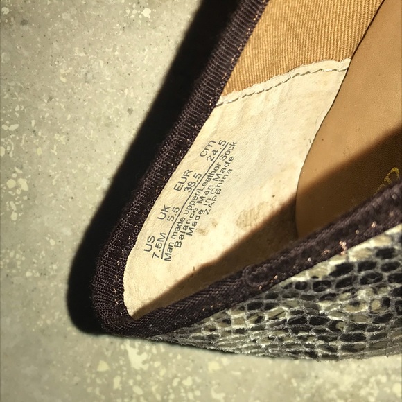 Franco Sarto Zapp Ballet Flats Python Snake Brown NEW - Picture 7 of 7